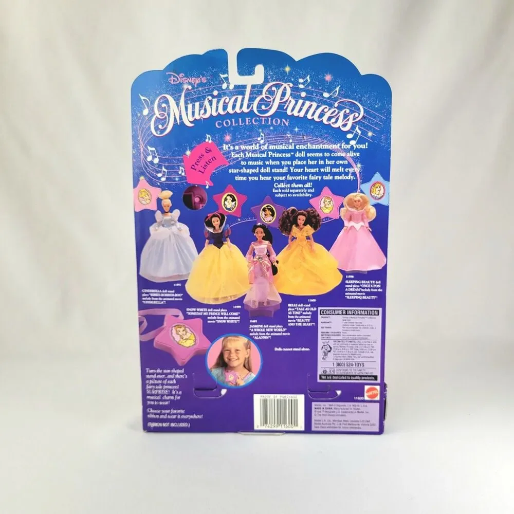 Vintage Disney Musical Princess Belle Doll Beauty & The Beast 1994 Mattel - Read